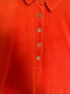 Tory Burch Terry Polo with Logo Buttons